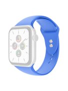 For Apple Watch Series 10 42mm / 9 8 7 41mm / 6 5 4 SE SE (2022) SE (2023) 40mm / 3 2 1 38mm Smart Watch Silicone Strap Watchband Replacement with Double Buttons Buckle, Size L - Baby Blue