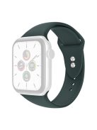 For Apple Watch Series 10 42mm / 9 8 7 41mm / 6 5 4 SE SE (2022) SE (2023) 40mm / 3 2 1 38mm Smart Watch Silicone Strap Watchband Replacement with Double Buttons Buckle, Size L - Blackish Green