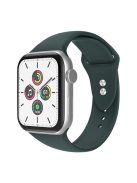 For Apple Watch Series 10 42mm / 9 8 7 41mm / 6 5 4 SE SE (2022) SE (2023) 40mm / 3 2 1 38mm Smart Watch Silicone Strap Watchband Replacement with Double Buttons Buckle, Size L - Blackish Green