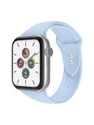 For Apple Watch Series 10 42mm / 9 8 7 41mm / 6 5 4 SE SE (2022) SE (2023) 40mm / 3 2 1 38mm Smart Watch Silicone Strap Watchband Replacement with Double Buttons Buckle, Size L - Blue Purple