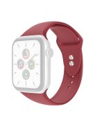 For Apple Watch Series 10 42mm / 9 8 7 41mm / 6 5 4 SE SE (2022) SE (2023) 40mm / 3 2 1 38mm Smart Watch Silicone Strap Watchband Replacement with Double Buttons Buckle, Size L - Dark Red