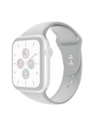 For Apple Watch Series 10 42mm / 9 8 7 41mm / 6 5 4 SE SE (2022) SE (2023) 40mm / 3 2 1 38mm Smart Watch Silicone Strap Watchband Replacement with Double Buttons Buckle, Size L - Light Grey