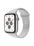 For Apple Watch Series 10 42mm / 9 8 7 41mm / 6 5 4 SE SE (2022) SE (2023) 40mm / 3 2 1 38mm Smart Watch Silicone Strap Watchband Replacement with Double Buttons Buckle, Size L - Light Grey