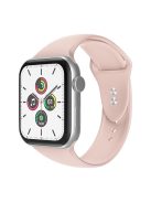 For Apple Watch Series 10 42mm / 9 8 7 41mm / 6 5 4 SE SE (2022) SE (2023) 40mm / 3 2 1 38mm Smart Watch Silicone Strap Watchband Replacement with Double Buttons Buckle, Size L - Light Pink