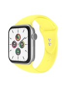 For Apple Watch Series 10 42mm / 9 8 7 41mm / 6 5 4 SE SE (2022) SE (2023) 40mm / 3 2 1 38mm Smart Watch Silicone Strap Watchband Replacement with Double Buttons Buckle, Size L - Light Yellow