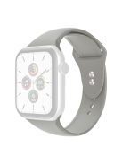 For Apple Watch Series 10 42mm / 9 8 7 41mm / 6 5 4 SE SE (2022) SE (2023) 40mm / 3 2 1 38mm Smart Watch Silicone Strap Watchband Replacement with Double Buttons Buckle, Size L - Rock Grey