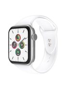 For Apple Watch Series 10 42mm / 9 8 7 41mm / 6 5 4 SE SE (2022) SE (2023) 40mm / 3 2 1 38mm Smart Watch Silicone Strap Watchband Replacement with Double Buttons Buckle, Size L - White