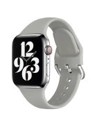 For Apple Watch Series 10 42mm / 9 8 7 41mm / 6 5 4 SE SE (2022) SE (2023) 40mm / 3 2 1 38mm Soft Silicone Watch Band Adjustable Wrist Strap with Silver Pin Buckle - Grey