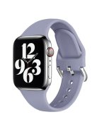 For Apple Watch Series 10 42mm / 9 8 7 41mm / 6 5 4 SE SE (2022) SE (2023) 40mm / 3 2 1 38mm Soft Silicone Watch Band Adjustable Wrist Strap with Silver Pin Buckle - Light Purple