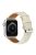 For Apple Watch Series 10 42mm / 9 8 7 41mm / 6 5 4 SE SE (2022) SE (2023) 40mm / 3 2 1 38mm Square Imprinted Texture Genuine Leather Replacement Strap Wrist Band - Beige