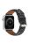 For Apple Watch Series 10 42mm / 9 8 7 41mm / 6 5 4 SE SE (2022) SE (2023) 40mm / 3 2 1 38mm Square Imprinted Texture Genuine Leather Replacement Strap Wrist Band - Black