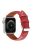 For Apple Watch Series 10 42mm / 9 8 7 41mm / 6 5 4 SE SE (2022) SE (2023) 40mm / 3 2 1 38mm Square Imprinted Texture Genuine Leather Replacement Strap Wrist Band - Red