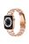 For Apple Watch Series 10 42mm / 9 8 7 41mm / 6 5 4 SE SE (2022) SE (2023) 40mm / 3 2 1 38mm Stainless Steel Resin Watch Band Rhinestone Decor Wrist Strap - Rose Gold / Pink