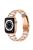 For Apple Watch Series 10 42mm / 9 8 7 41mm / 6 5 4 SE SE (2022) SE (2023) 40mm / 3 2 1 38mm Stainless Steel Resin Watch Band Rhinestone Decor Wrist Strap - Rose Gold / White