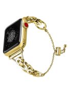 For Apple Watch Series 10 42mm / 9 8 7 41mm / 6 5 4 SE SE (2022) SE (2023) 40mm / 3 2 1 38mm Stainless Steel Stylish Hollow Out Smart Watch Band Bracelet - Gold