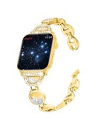 For Apple Watch Series 10 42mm / 9 8 7 41mm / 6 5 4 SE SE (2022) SE (2023) 40mm / 3 2 1 38mm Stainless Steel Watch Band Rhinestones Quicksand Wrist Strap - Gold