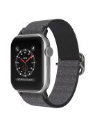 For Apple Watch Series 10 42mm / 9 8 7 41mm / 6 5 4 SE SE (2022) SE (2023) 40mm / 3 2 1 38mm Stitching Watch Strap Glitter Nylon Wrist Band with Rhinestone Decor Buckle - Black