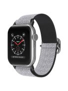 For Apple Watch Series 10 42mm / 9 8 7 41mm / 6 5 4 SE SE (2022) SE (2023) 40mm / 3 2 1 38mm Stitching Watch Strap Glitter Nylon Wrist Band with Rhinestone Decor Buckle - Black / White