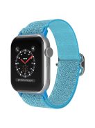 For Apple Watch Series 10 42mm / 9 8 7 41mm / 6 5 4 SE SE (2022) SE (2023) 40mm / 3 2 1 38mm Stitching Watch Strap Glitter Nylon Wrist Band with Rhinestone Decor Buckle - Blue