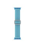 For Apple Watch Series 10 42mm / 9 8 7 41mm / 6 5 4 SE SE (2022) SE (2023) 40mm / 3 2 1 38mm Stitching Watch Strap Glitter Nylon Wrist Band with Rhinestone Decor Buckle - Blue