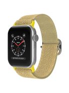 For Apple Watch Series 10 42mm / 9 8 7 41mm / 6 5 4 SE SE (2022) SE (2023) 40mm / 3 2 1 38mm Stitching Watch Strap Glitter Nylon Wrist Band with Rhinestone Decor Buckle - Gold