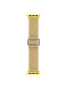 For Apple Watch Series 10 42mm / 9 8 7 41mm / 6 5 4 SE SE (2022) SE (2023) 40mm / 3 2 1 38mm Stitching Watch Strap Glitter Nylon Wrist Band with Rhinestone Decor Buckle - Gold