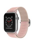 For Apple Watch Series 10 42mm / 9 8 7 41mm / 6 5 4 SE SE (2022) SE (2023) 40mm / 3 2 1 38mm Stitching Watch Strap Glitter Nylon Wrist Band with Rhinestone Decor Buckle - Pink