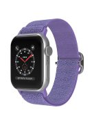 For Apple Watch Series 10 42mm / 9 8 7 41mm / 6 5 4 SE SE (2022) SE (2023) 40mm / 3 2 1 38mm Stitching Watch Strap Glitter Nylon Wrist Band with Rhinestone Decor Buckle - Purple