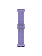 For Apple Watch Series 10 42mm / 9 8 7 41mm / 6 5 4 SE SE (2022) SE (2023) 40mm / 3 2 1 38mm Stitching Watch Strap Glitter Nylon Wrist Band with Rhinestone Decor Buckle - Purple