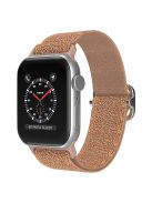 For Apple Watch Series 10 42mm / 9 8 7 41mm / 6 5 4 SE SE (2022) SE (2023) 40mm / 3 2 1 38mm Stitching Watch Strap Glitter Nylon Wrist Band with Rhinestone Decor Buckle - Rose Gold