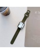 For Apple Watch Series 10 42mm / 9 8 7 41mm / 6 5 4 SE SE (2022) SE (2023) 40mm / 3 2 1 38mm Stripe Design Silicone Smartwatch Band Replacement Wrist Strap - Army Green