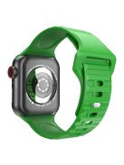 For Apple Watch Series 10 42mm / 9 8 7 41mm / 6 5 4 SE SE (2022) SE (2023) 40mm / 3 2 1 38mm Stripe Design Silicone Smartwatch Band Replacement Wrist Strap - Green