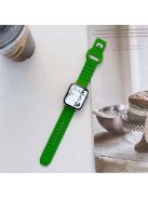 For Apple Watch Series 10 42mm / 9 8 7 41mm / 6 5 4 SE SE (2022) SE (2023) 40mm / 3 2 1 38mm Stripe Design Silicone Smartwatch Band Replacement Wrist Strap - Green