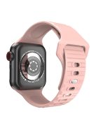 For Apple Watch Series 10 42mm / 9 8 7 41mm / 6 5 4 SE SE (2022) SE (2023) 40mm / 3 2 1 38mm Stripe Design Silicone Smartwatch Band Replacement Wrist Strap - Pink