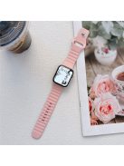 For Apple Watch Series 10 42mm / 9 8 7 41mm / 6 5 4 SE SE (2022) SE (2023) 40mm / 3 2 1 38mm Stripe Design Silicone Smartwatch Band Replacement Wrist Strap - Pink