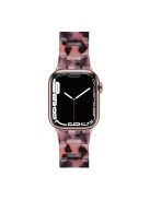 For Apple Watch Series 10 42mm / 9 8 7 41mm / 6 5 4 SE SE (2022) SE (2023) 40mm / 3 2 1 38mm Stylish 3 Beads Resin Strap Replacement Smart Watch Band - Brown / Light Pink