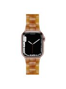 For Apple Watch Series 10 42mm / 9 8 7 41mm / 6 5 4 SE SE (2022) SE (2023) 40mm / 3 2 1 38mm Stylish 3 Beads Resin Strap Replacement Smart Watch Band - Caramel Color