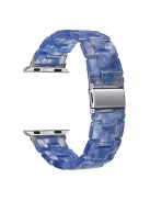 For Apple Watch Series 10 42mm / 9 8 7 41mm / 6 5 4 SE SE (2022) SE (2023) 40mm / 3 2 1 38mm Stylish 3 Beads Resin Strap Replacement Smart Watch Band - Dark Blue