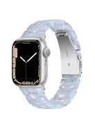 For Apple Watch Series 10 42mm / 9 8 7 41mm / 6 5 4 SE SE (2022) SE (2023) 40mm / 3 2 1 38mm Stylish 3 Beads Resin Strap Replacement Smart Watch Band - Light Blue