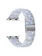 For Apple Watch Series 10 42mm / 9 8 7 41mm / 6 5 4 SE SE (2022) SE (2023) 40mm / 3 2 1 38mm Stylish 3 Beads Resin Strap Replacement Smart Watch Band - Light Blue