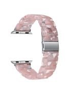 For Apple Watch Series 10 42mm / 9 8 7 41mm / 6 5 4 SE SE (2022) SE (2023) 40mm / 3 2 1 38mm Stylish 3 Beads Resin Strap Replacement Smart Watch Band - Pink