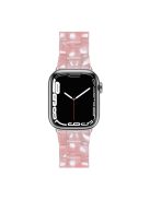 For Apple Watch Series 10 42mm / 9 8 7 41mm / 6 5 4 SE SE (2022) SE (2023) 40mm / 3 2 1 38mm Stylish 3 Beads Resin Strap Replacement Smart Watch Band - Pink