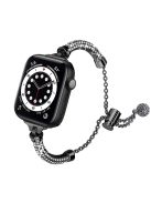 For Apple Watch Series 10 42mm / 9 8 7 41mm / 6 5 4 SE SE (2022) SE (2023) 40mm / 3 2 1 38mm Stylish Bracelet Rhinestone Decor Metal Watch Band Wrist Strap Replacement - Black