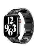 For Apple Watch Series 10 42mm / 9 8 7 41mm / 6 5 4 SE SE (2022) SE (2023) 40mm / 3 2 1 38mm Stylish Buckle Design Stainless Steel Smart Watch Band Replacement Strap - Black