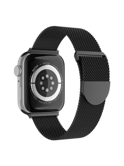 For Apple Watch Series 10 42mm / 9 8 7 41mm / 6 5 4 SE SE (2022) SE (2023) 40mm / 3 2 1 38mm Stylish Milanese Fine Mesh Metal Smart Watch Band Wrist Strap with Mini Buckle - Black