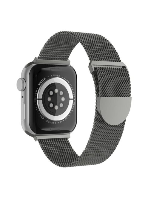 For Apple Watch Series 10 42mm / 9 8 7 41mm / 6 5 4 SE SE (2022) SE (2023) 40mm / 3 2 1 38mm Stylish Milanese Fine Mesh Metal Smart Watch Band Wrist Strap with Mini Buckle - Dark Grey