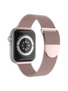 For Apple Watch Series 10 42mm / 9 8 7 41mm / 6 5 4 SE SE (2022) SE (2023) 40mm / 3 2 1 38mm Stylish Milanese Fine Mesh Metal Smart Watch Band Wrist Strap with Mini Buckle - Rose Pink