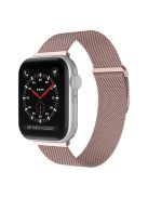 For Apple Watch Series 10 42mm / 9 8 7 41mm / 6 5 4 SE SE (2022) SE (2023) 40mm / 3 2 1 38mm Stylish Milanese Fine Mesh Metal Smart Watch Band Wrist Strap with Mini Buckle - Rose Pink