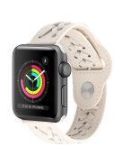 For Apple Watch Series 10 42mm / 9 8 7 41mm / 6 5 4 SE SE (2022) SE (2023) 40mm / 3 2 1 38mm Stylish Woven Smart Watch Band Microfiber Leather Wrist Strap - Beige