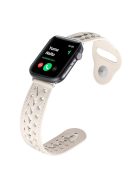 For Apple Watch Series 10 42mm / 9 8 7 41mm / 6 5 4 SE SE (2022) SE (2023) 40mm / 3 2 1 38mm Stylish Woven Smart Watch Band Microfiber Leather Wrist Strap - Beige